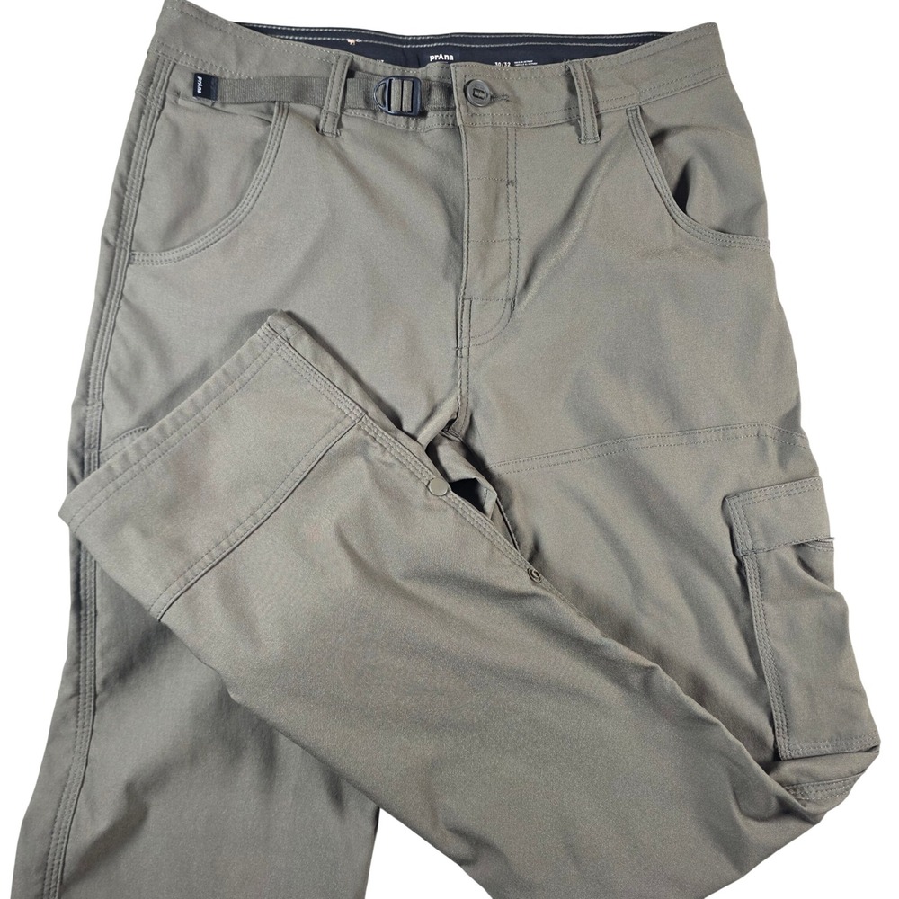 PrAna Stretch Zion II Men's Green Cargo Hiking Pants Size 30x32 Relaxed Fit
